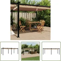 The Living Store Gartenpavillon mit Ausziehbarem Dach Taupe 3x6 m Aluminium