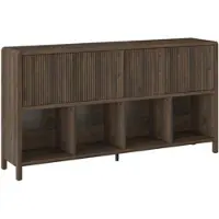 En.casa Sideboard 'Lukkodso' mit 4 Türen und 8 Fächern 77 x 145 x 30 cm Walnussoptik