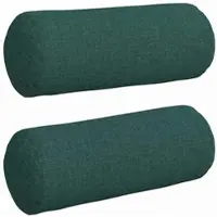 vidaXL Bolsterkissen 2 stk. Stoff Dunkelgrün Ø 15 x 40 cm