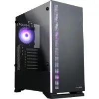 Zalman S5 Black, Midi Tower, PC, Schwarz, ATX, micro ATX, Mini-ITX, Kunststoff, Stahl, Gehärtetes Glas, Blau, Grün, Rot