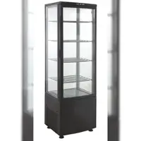 GastroHero Kühlvitrine ECO – 235 Liter, schwarz, mit LED-Beleuchtung, 4 höhenverstellbaren Rosten, energiesparend, ideal für Gastronomie & Verkauf