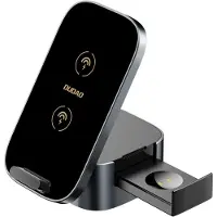 Dudao A11Pro+ Induktives 15W 3W1 Ladegerät für Telefon / Smartwatch / Kopfhörer - Schwarz