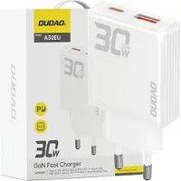 Dudao A30EU 30W GaN USB-A / USB-C Wandladegerät - Weiß