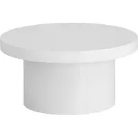 Wohnling Couchtisch 60x60x30 cm Weiß Sofatisch in Hochglanz Modern Wohnzimmertisch Rund Loungetisch in Pilz-Form Kaffeetisch Beistelltisch Klein