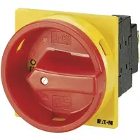 Eaton 091078 Hauptschalter, T0, 20 A, Einbau, 1 Baueinheit(en), 2-polig, NOT-AUS-Funktion, mit rotem Drehgriff und gelbem Sperrkranz, abschließbar