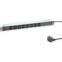 Roline 19-Zoll-Steckdosenleiste 8fach C13, Schutzkontakt-Stecker, silberfarben, 2 m