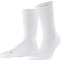 Falke Run Rib Crew Unisex Socken, 42-43, Weiß, Rippe, Baumwolle