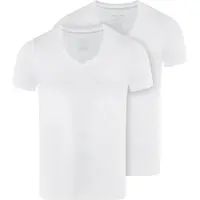 Falke 2-Pack Herren T-Shirt Daily Comfort, S, Weiß, Uni, Baumwolle