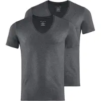 Falke 2-Pack Herren T-Shirt Daily Comfort, XXL, Grau, Uni, Baumwolle