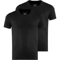 Falke 2-Pack Herren T-Shirt Daily Comfort, M, Schwarz, Uni, Baumwolle