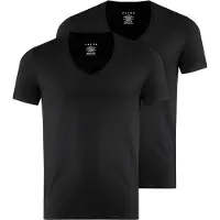 Falke 2-Pack Herren T-Shirt Daily Comfort, 3XL, Schwarz, Uni, Baumwolle