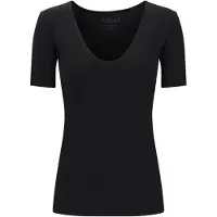 Falke Damen T-Shirt Daily Climate Control, S, Schwarz, Uni, Baumwolle