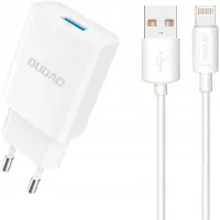 Dudao A4EU USB-A 2,1A Wandladegerät - Weiß + USB-A-Lightning-Kabel
