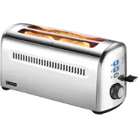 Unold 38366 Toaster 4er Retro - 1500 W, 4-Scheiben/Doppel-Langschlitz-Toaster, 4 Funktionen, Edelstahl, 7 Röstgrade, Krümelschublade, Brötchenaufsatz