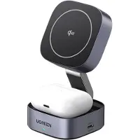 UGREEN 35316, Drinnen, USB, Kabelloses Aufladen, Grau