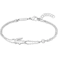 Lacoste Krokodilleder Edelstahlgliederarmband