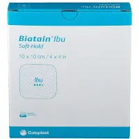 Biatain Ibu Schaumverband 10x10 cm nicht haftend 5 St Verband