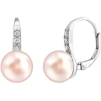 Silvego CASSIDY silver earrings with pink natural pearl LPSP0639P