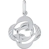 Silvego Silver pendant zodiac sign Pisces - four-leaf clover SILVEGOB10281S03
