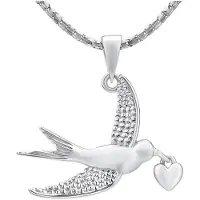 Silvego Silver bird pendant with heart MWP13323A