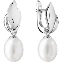 Silvego Silver earrings with real white pearls Maeve GRP19481EW