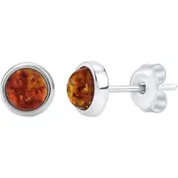 Silvego Silver earrings with natural Amber JAAJE330