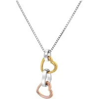 Hot Diamonds Enamored tricolor necklace Trio Triple Heart DP836 (chain. pendant)