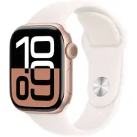 Apple Watch Series 10 Aluminium 42 mm (2024) | GPS + Cellular | roségold | Sportarmband S/M | Blassrosa