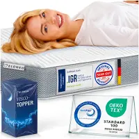 Aktiv shop GmbH ELONEO Viscoelastischer Matratzen Topper 160x200cm, Matratzentopper mit Memory Foam Effekt, 5 cm Höhe, Matratzenauflage für Bett und Boxspringbett