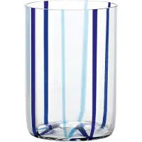 Zafferano - Tirache Glas aus zweifarbigem Borosilikatglas Aquamarinblau, Schachtel mit 6 Stück