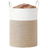 Songmics Wäschekorb, 80 L Wäschesammler für Kinder, Baumwollseil RLHB35062LZ01
