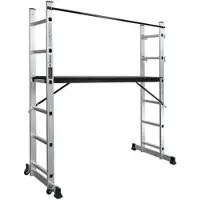 Proregal Arbeitsgerüst MULTISTEP 3-In-1 Aluminiumleiter 2x6 Sprossen Bis Zu 2,7 m Höhe Traglast 150kg