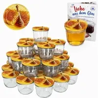 MamboCat 100er Set Sturzglas 230 ml Carino To 82 Deckel mit Honigwabe incl. Diamant Gelierzauber Rezeptheft