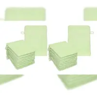 Betz 20 Stück Waschhandschuhe PALERMO 100% Baumwolle Waschlappen Set Größe 16x21 cm Farbe Grün