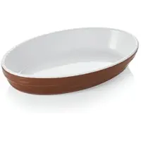 Playflip 12x Backform oval 24 x 14 x 4,5 cm braun, Porzellan