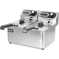 HCB Doppel-Fritteuse - 2 x 4,5 Liter - 2 x 230V - Edelstahl