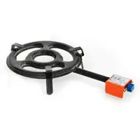 Gas-Shop-24 Paellabrenner 30 cm Ringbrenner 12,55 kw + Gasschlauch / Druckminderer (Gaskocher, Campingkocher, Räucherofen Gasbrenner, Hockerkocher)