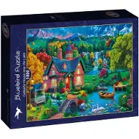 Blue Bird Buntes Haus am See Puzzle 1000 Stukjes