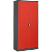 Ceha Flügeltüren- und Stahlschrank Classic 195 x 92 x 42 cm in RAL7016 mit Türen in RAL3020 (verkehrsrot)