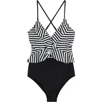 Bonprix Badeanzug "Badeanzug mit Volant" bequeme Passform, sportlicher Stil, mit Volant-Detail
