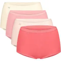 Sloggi 4er-Set: Taillenpantys "Basic+" in Rosa/ Creme - 46