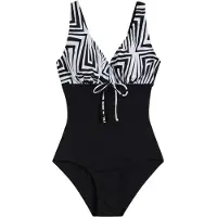 Bonprix Badeanzug sportlicher Stil, mit Schleifen-Detail, aus elastischem Material