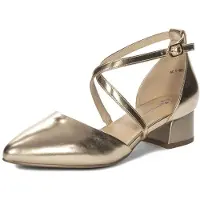 MACIEJKA Elegante goldene Schuhe mit Riemenverschluss, Naturleder-Innenausstattung für hohen Tragekomfort