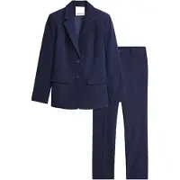Bonprix Hosenanzug "Hosenanzug (2-tlg.Set)" Set, 2 tlg. schmal bestehend aus Blazer und Hose, vollständig gefüttert, schmale Passform