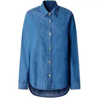 Pepe Jeans für Damen. PL3051492 Hemd Lane Classic blau (L), Lässig, Baumwolle, Langarm
