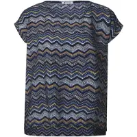 Street One Kurzarmbluse Sommerbluse mit Zick-Zack-Muster und Rundhals