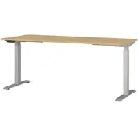 Germania Schreibtisch "Jet", lindberg, eiche, nachbildung, silber, silber, lindberg, eiche, nachbildung, B:180cm H:72cm T:80cm, Tische, Schreibtisch