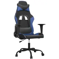 vidaXL Gaming-Stuhl mit Massagefunktion Schwarz und Blau Kunstleder