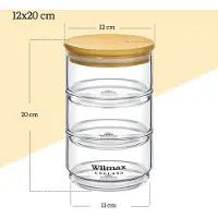 Wilmax England Wilmax Vorratsglas 3-stufig mit Bambusdeckel Transparent