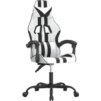 vidaXL Gaming-Stuhl Drehbar Weiß und Schwarz Kunstleder